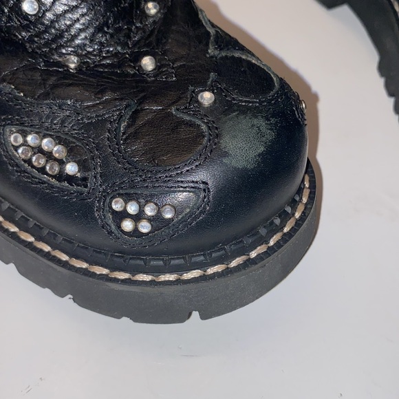Women’s Roper Boots, black,leather with rhinestones. “Fat baby“ Size: 7 - Picture 12 of 13